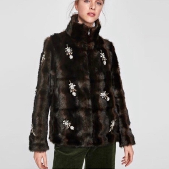 Zara Jackets & Blazers - Zara faux fur Trinny jacket rich brown, rare & stunning